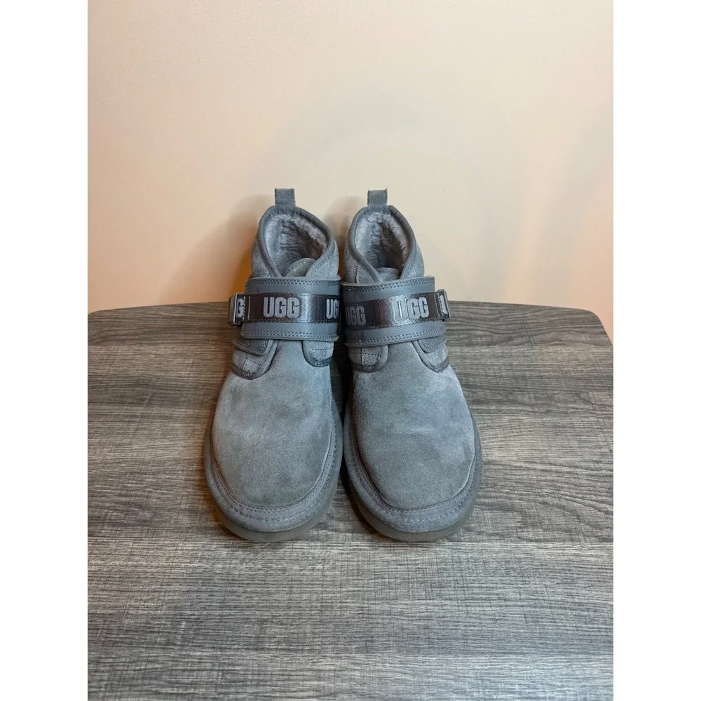 UGG Neumel Belted Grey Suede Buckle Strap Chukka Boots Mens 1112453